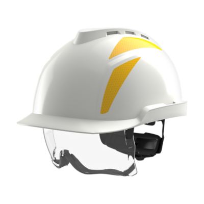 Vented Hard Hat with head and eye protection in one, MSA Safety