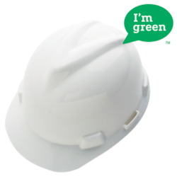 MSA V-Gard Full Brim GREEN Hard Hat, MSA Safety