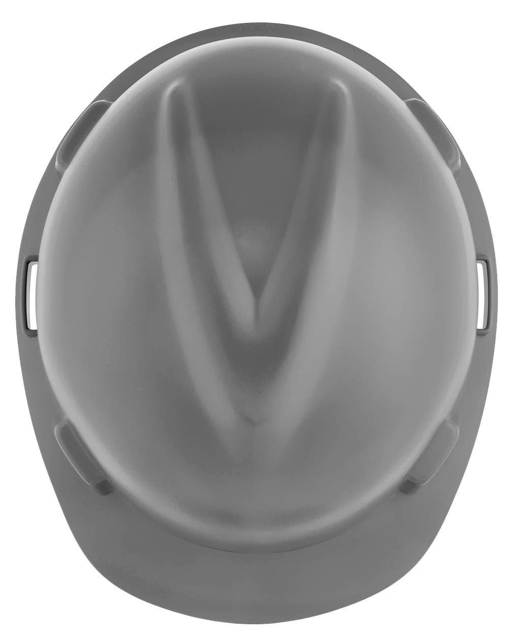 A grey V-Gard hard hat in matte finish