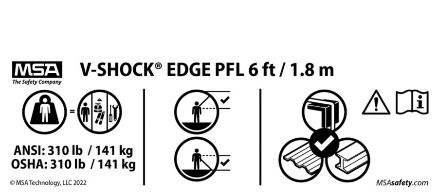 V-SHOCK EDGE Leading Edge Self Retracting Lanyard in Fall