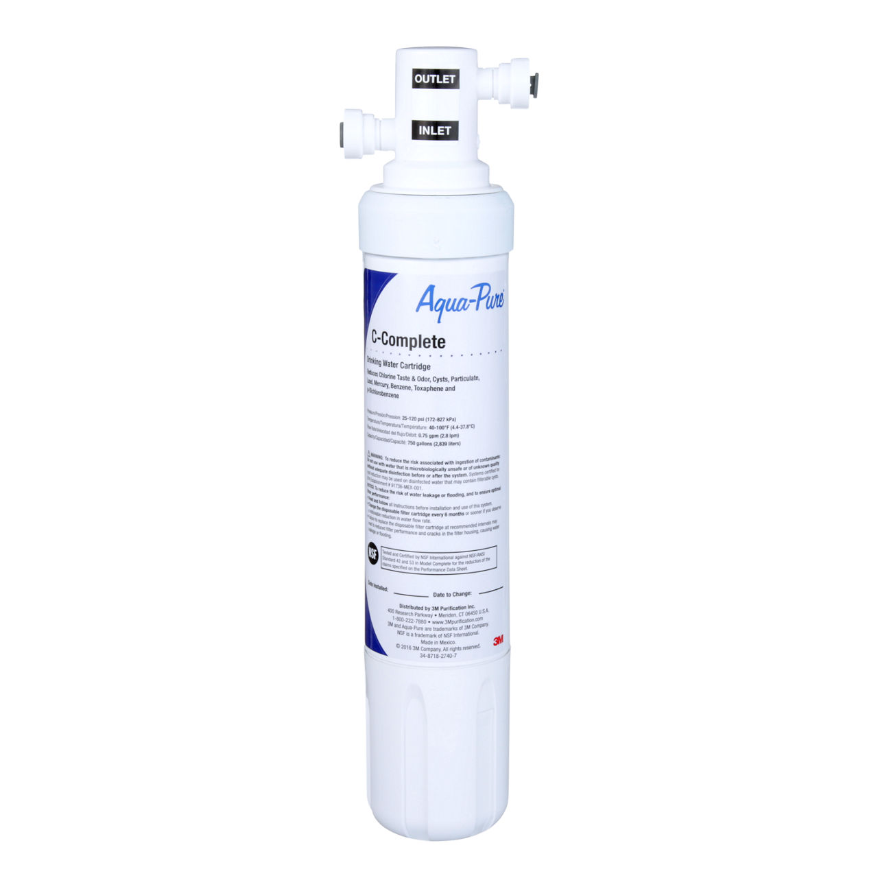 3M™ Aqua-Pure™ Easy Complete Series Under Sink Dedicated Faucet WaterFilter Cooler 04-99535, 6/Case