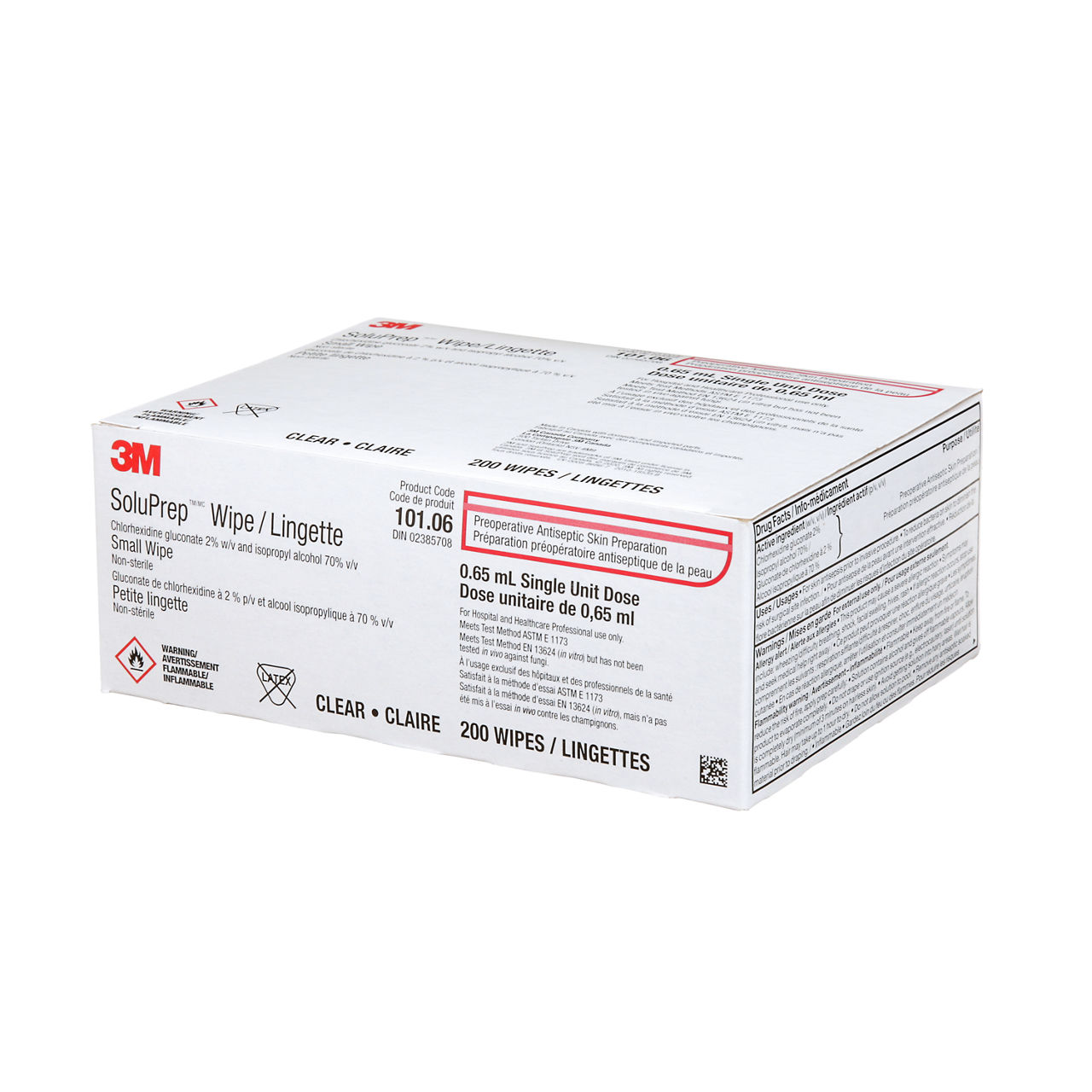 3M™ SoluPrep™ Small Wipe, Clear, 2% w/v CHG/70% v/v IPA