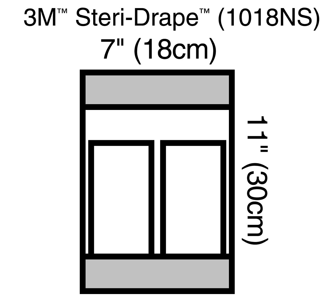 3M™ Steri-Drape™ Long Instrument Pouch 1018LNS, Non-Sterile, 3 longcompartments, 2 adhesive strips, 200/Case