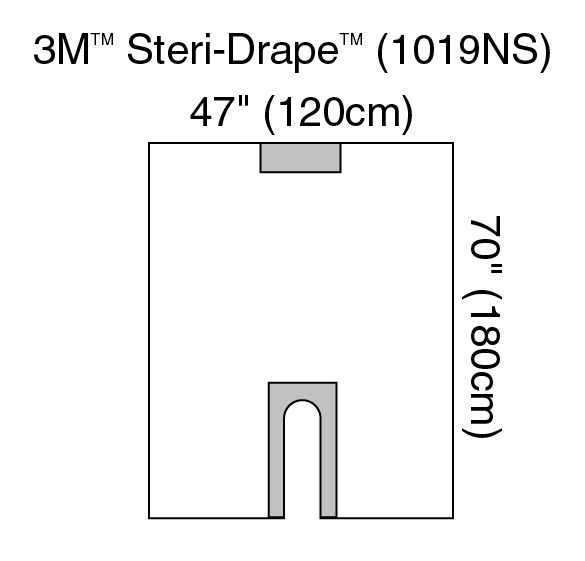 3M™ Steri-Drape™ Long U-Drape OEM 1019NS, 200/Case