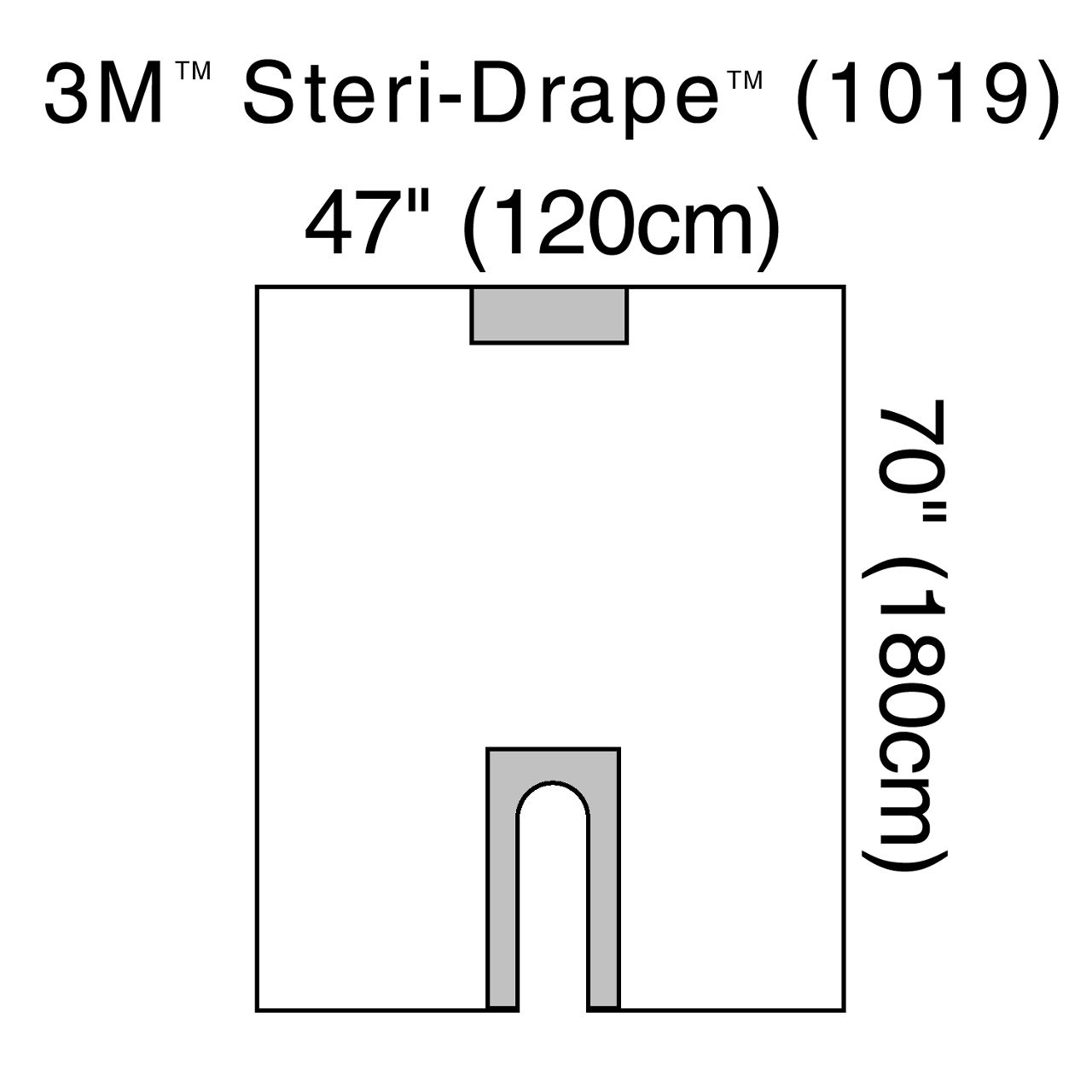 3M™ Steri-Drape™ U-Drape, 1019, 120 cm x 180 cm, 10/Carton, 4/Case