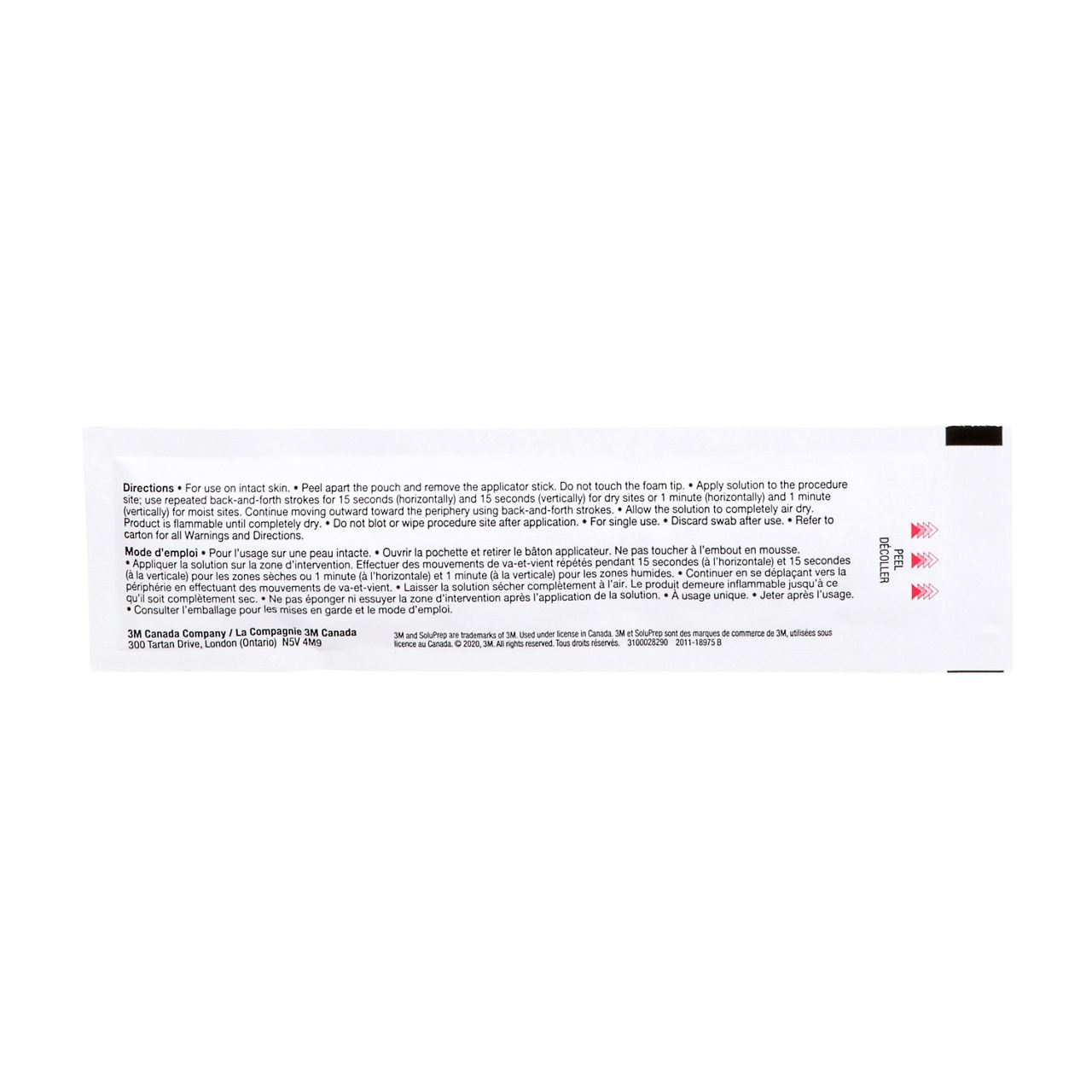 3M™ SoluPrep™ Small Swab, Clear, 2% w/v CHG/70% v/v IPA