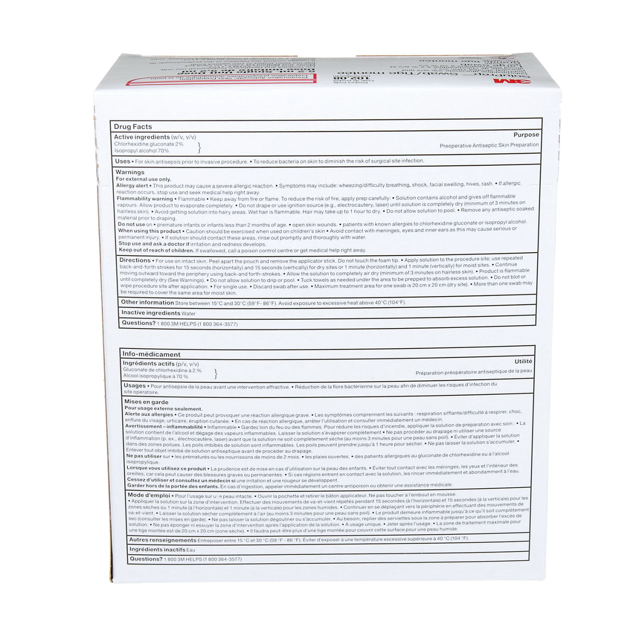 3M™ SoluPrep™ Large Swab, Clear, 2% w/v CHG/70% v/v IPA