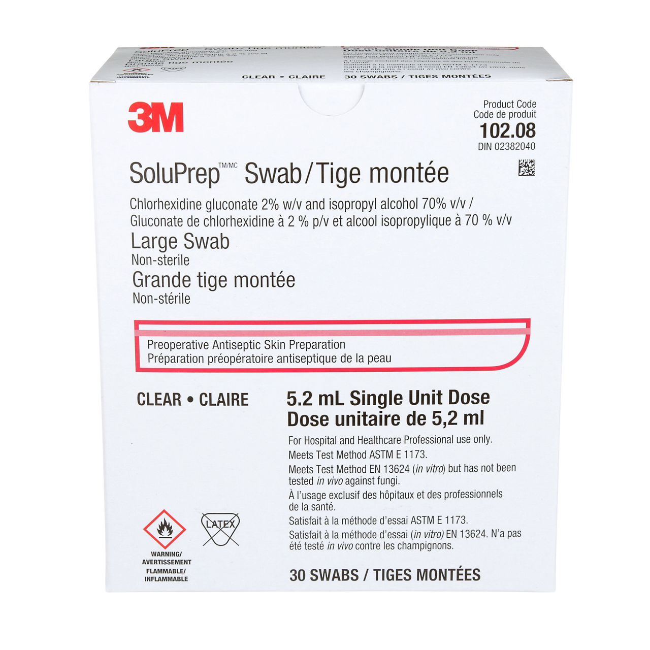3M™ SoluPrep™ Large Swab, Clear, 2% w/v CHG/70% v/v IPA