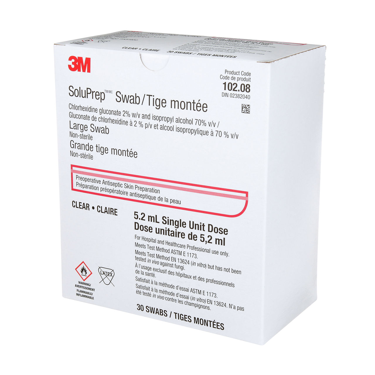 3M™ SoluPrep™ Large Swab, Clear, 2% w/v CHG/70% v/v IPA