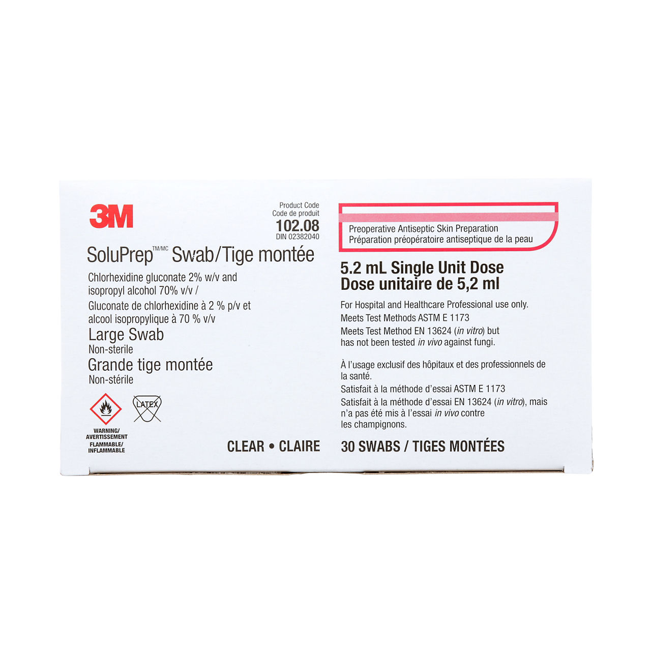 3M™ SoluPrep™ Large Swab, Clear, 2% w/v CHG/70% v/v IPA