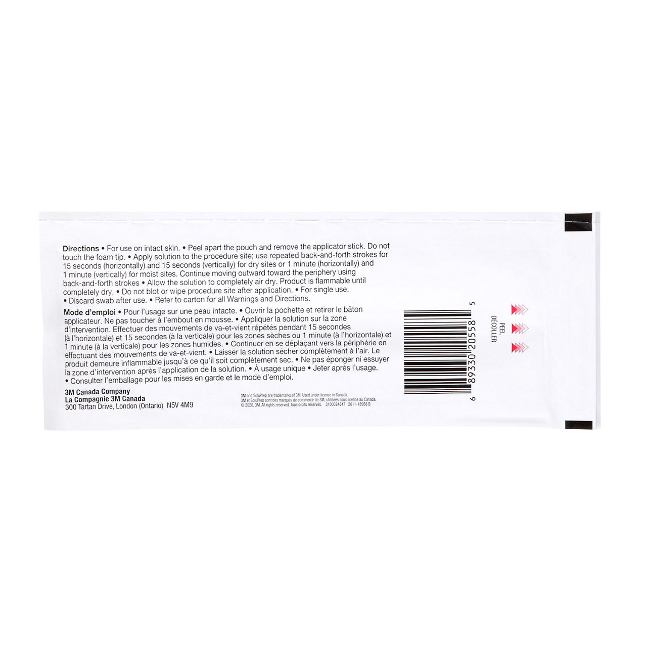 3M™ SoluPrep™ Large Swab, Clear, 2% w/v CHG/70% v/v IPA