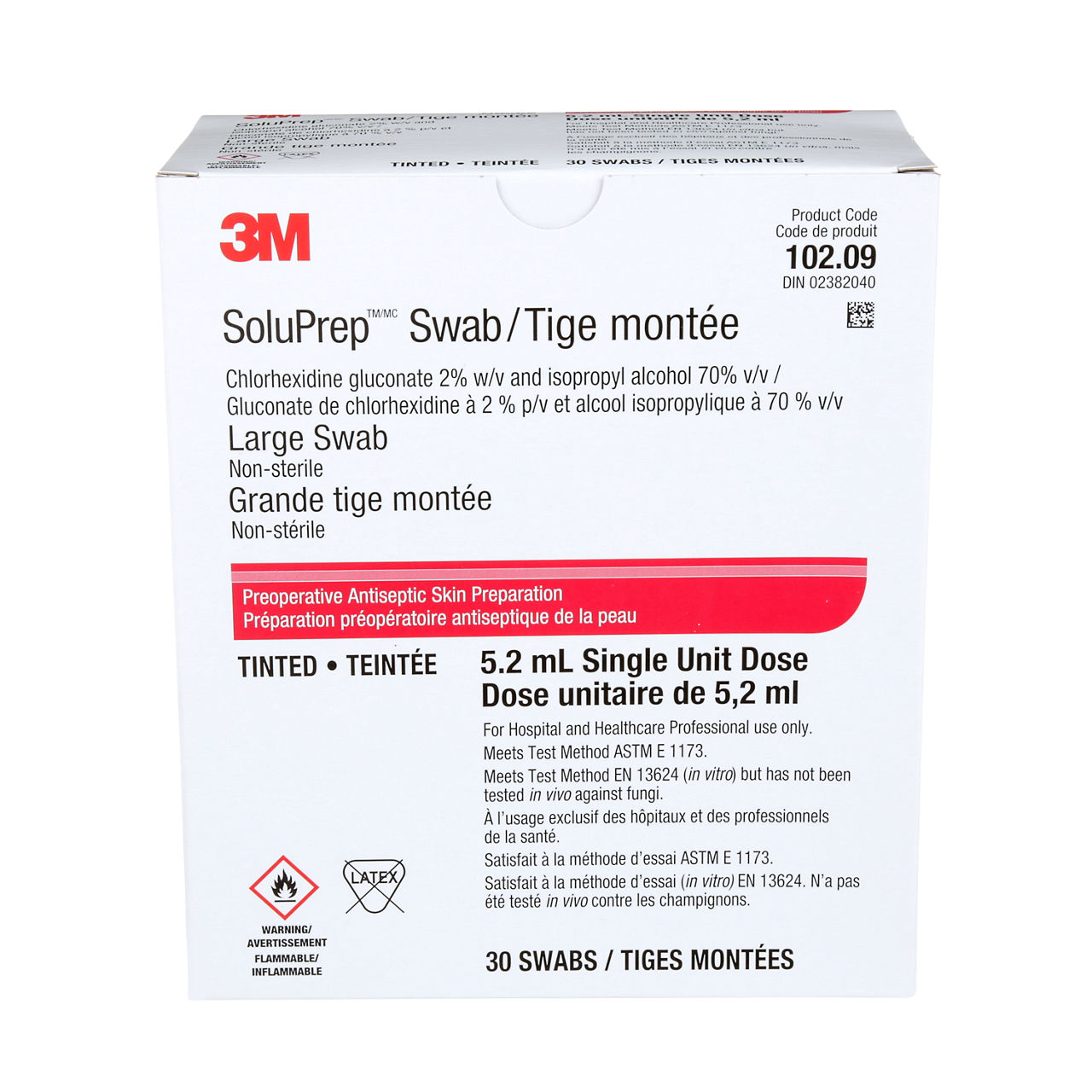 3M™ SoluPrep™ Hisopos, grandes, 102.09,(2 % p/v de gluconato de clorhexidina y 70 % v/v de alcohol isopropílico) , Tintado