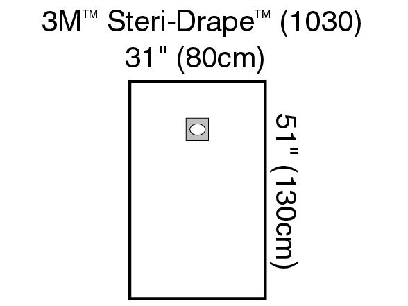 3M™ Steri-Drape™ Zelfklevend gatlaken met ovale opening, 1030, 80 cm x 130 cm, 10 stuks/doos