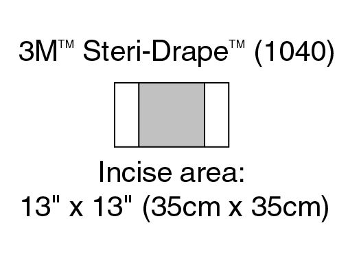3M™ Steri-Drape™ Incisiefolie, 1040 US, 60 cm x 35 cm, 10/doos