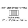 3M™ Steri-Drape™ Incise Drape, 1040, Incise Area 35 cm x 35 cm (13 in x 13 in), 10/Carton, 4 Cartons/Case