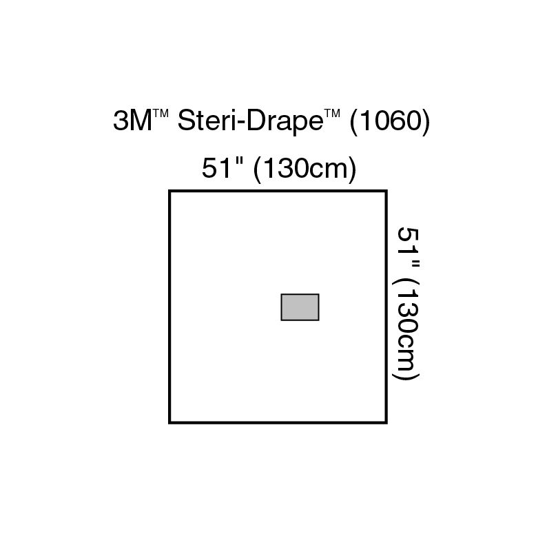 3M™ Steri-Drape™ Ophthalmic Drape, 1060, 130 cm x 130 cm, 10 Bags/Carton, 4 Cartons/Case