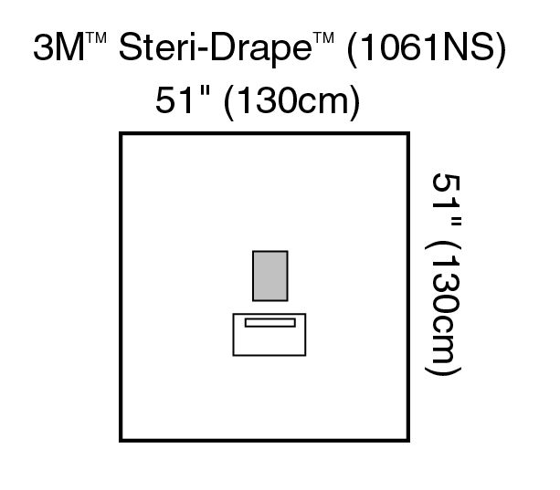 3M™ Steri-Drape™ Medium Drape with Incise Film 1061NS, 51 IN x 51 IN,Incise area, 3 7/8 IN x 4 7/8 IN