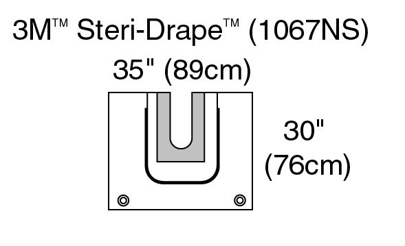 3M™ Steri-Drape™ U-Drape 1067NS, Size: 35 IN x 30 IN, 50/CS