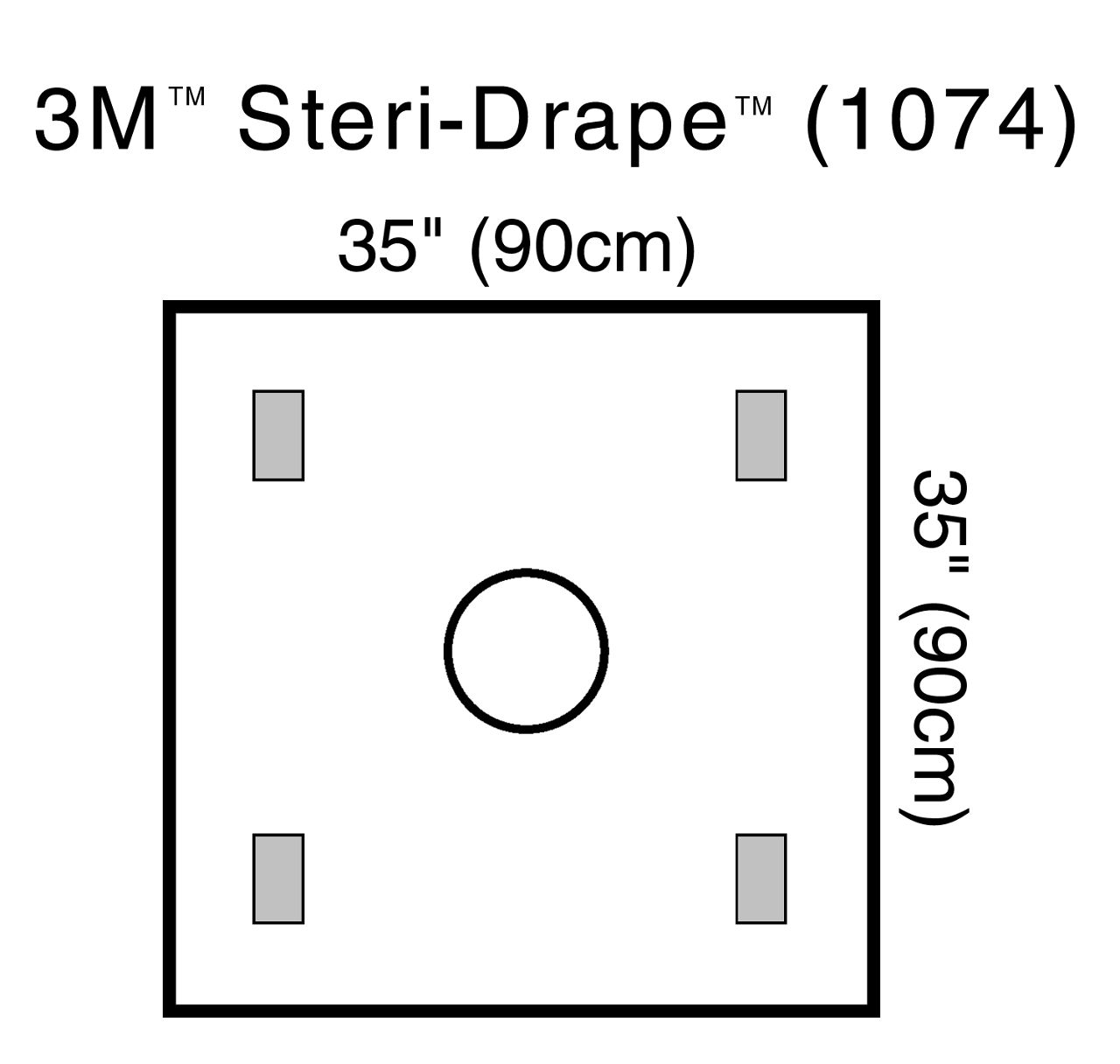 3M™ Steri-Drape™ Wound Edge Protector 1074, 35 IN x 35 IN, Ring diameter6 5/8 IN, 10/CTN 4 CTN/CS