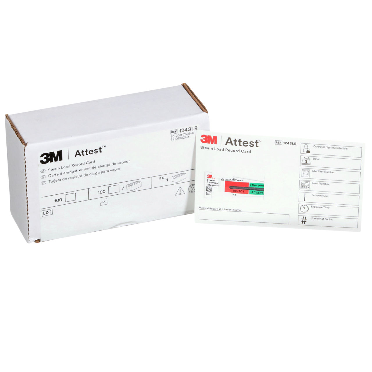 3M™ Attest™ Steam Load Record Card, 1243LR