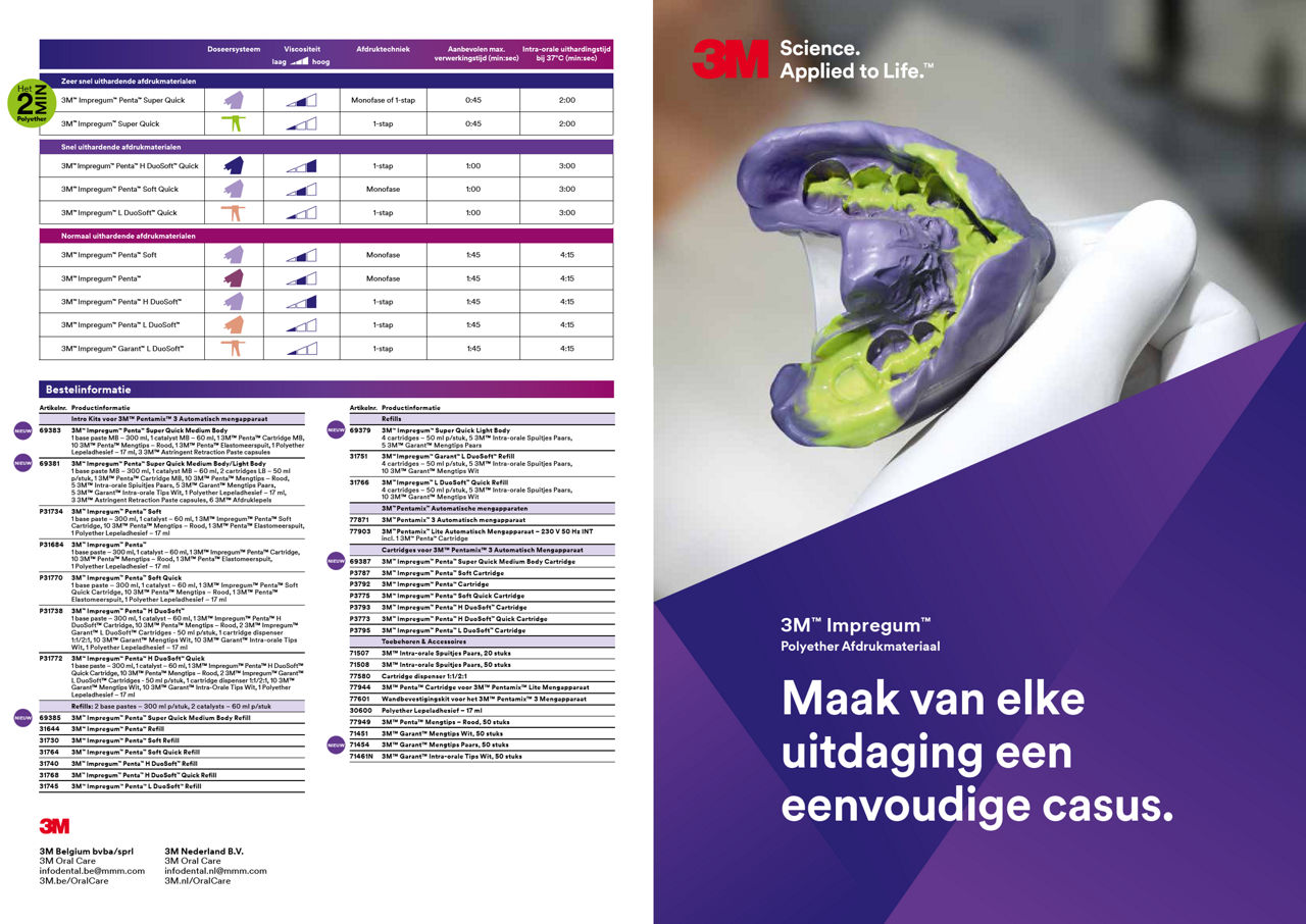 3M™ Impregum™ Super Quick Polyether Afdrukmateriaal Brochure