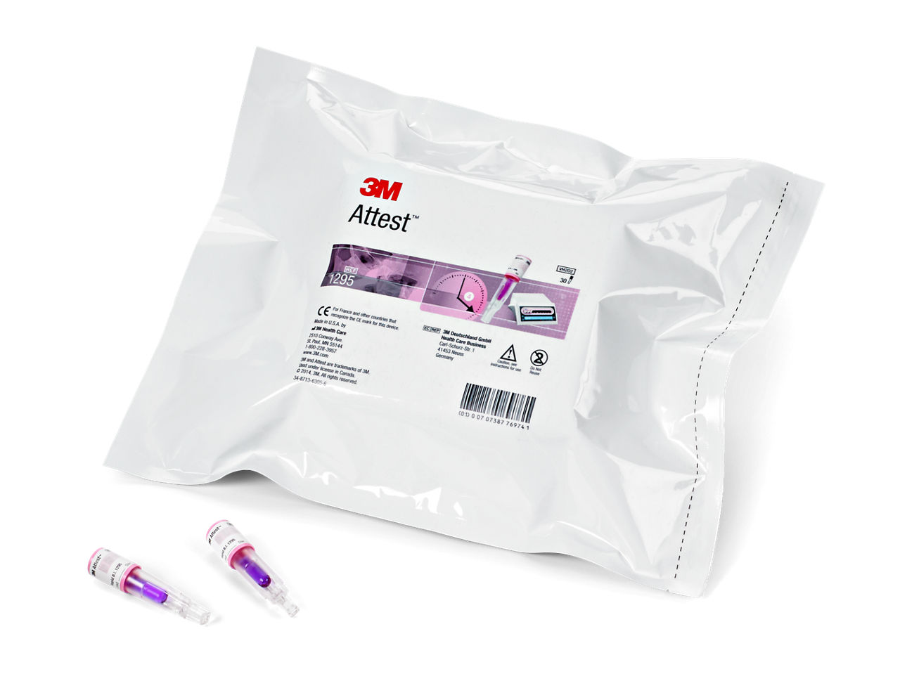 3M™ Attest™ Rapid Readout BI 1295 Sealed Foil Pouch and BIs