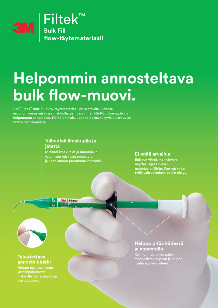 3M™ Filtek™ Bulk Fill Flow -täytemateriaali, esite