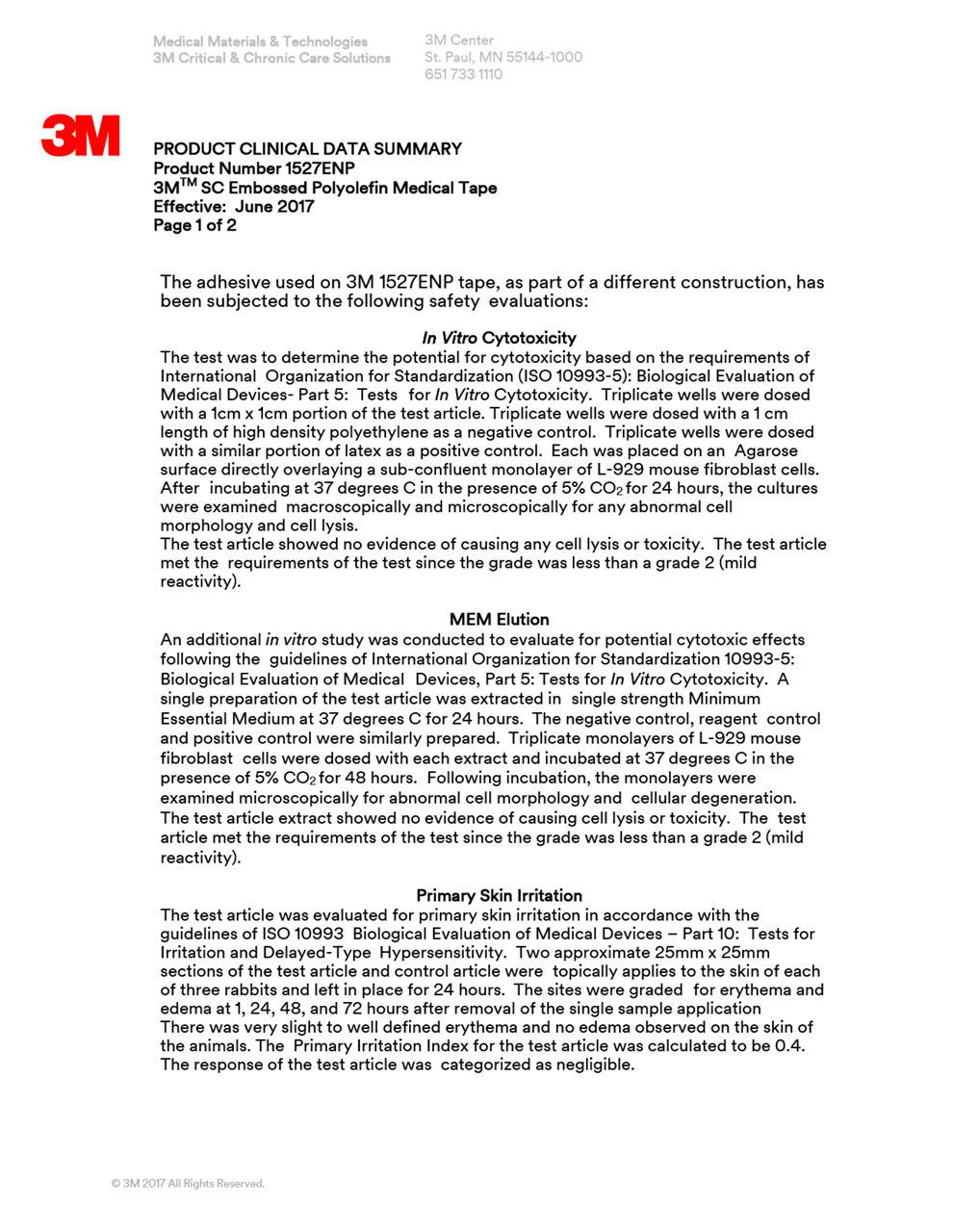 Microsoft Word - 3M 1527ENP ISO Clinical Summary Jun17.docx