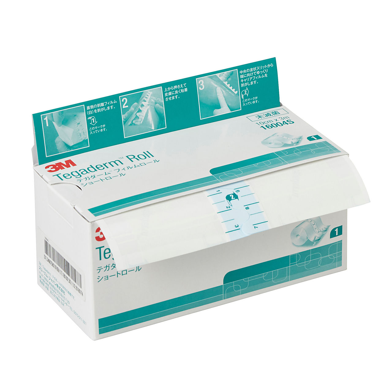 3M™ テガダーム™ フィルムロール ショートロール 16004S, 10 cm x 3 m, 1巻/箱, 12 箱/ケース