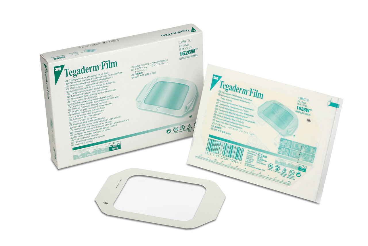 3M™ Tegaderm™ Transparent Film Dressing, 1626W, 10 cm x 12 cm, 50Each/Box, 4 Boxes/Case
