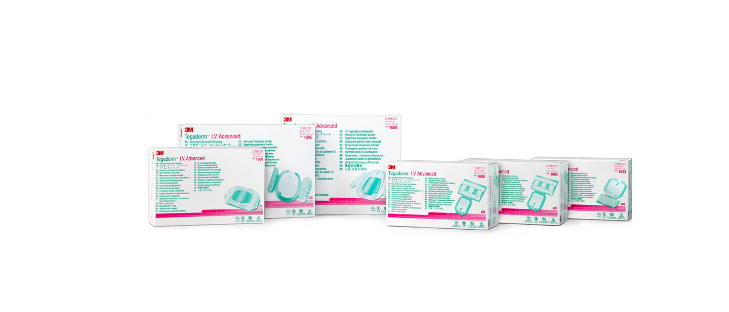 Tegaderm™ IV Advanced Dressings 1680, 1682, 1683, 1685, 1688, 1689 package, white