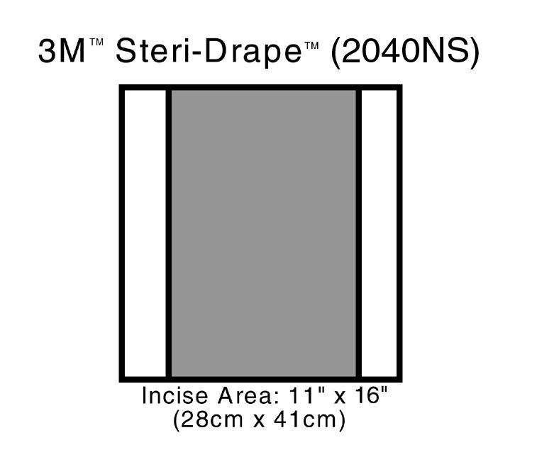 3M™ Steri-Drape™ Cardiovascular Sheet with Ioban™ 2 Incise Film, 2040NS,38 cm x 41cm, 200/Case