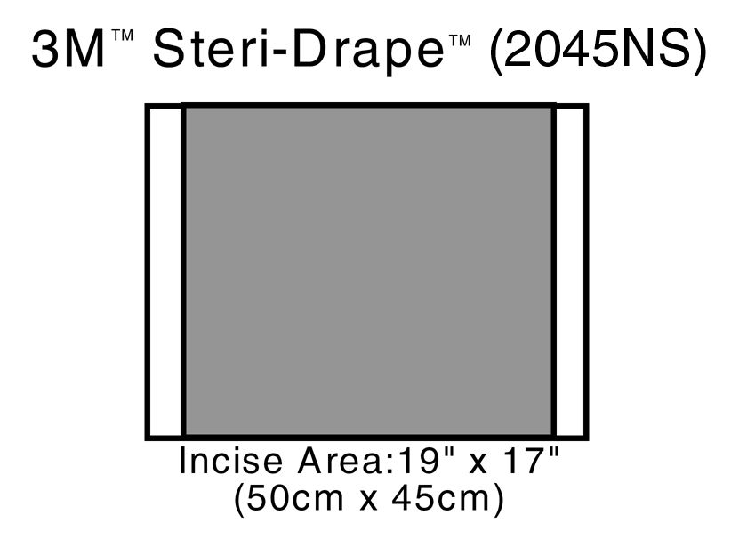 3M™ Steri-Drape™ Cardiovascular Sheet with Ioban™ 2 Incise Film, 2045NS,60 cm x 45 cm, 200/Case