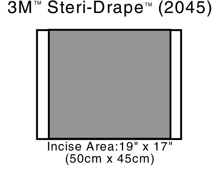 3M™ Steri-Drape™ 2 Incise Drape, 2045, Incise Area 50 cm x 45 cm (19 5/8 in x 17 5/8 in), 10/Carton, 4 Cartons/Case