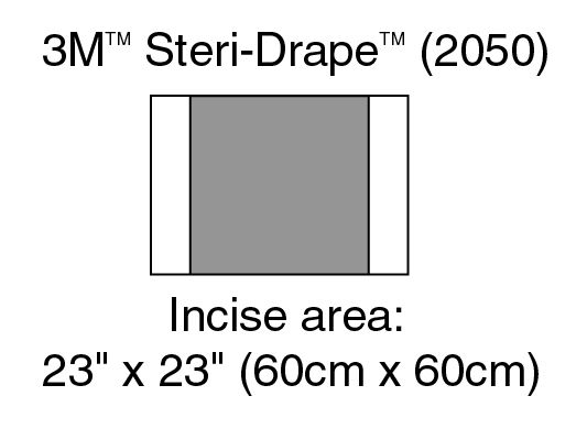 3M™ Steri-Drape™ 2 Incise Drape, 2050, Incise Area 60 cm x 60 cm (23 1/2 in x 23 1/2 in), 10/Carton, 4 Cartons/Case