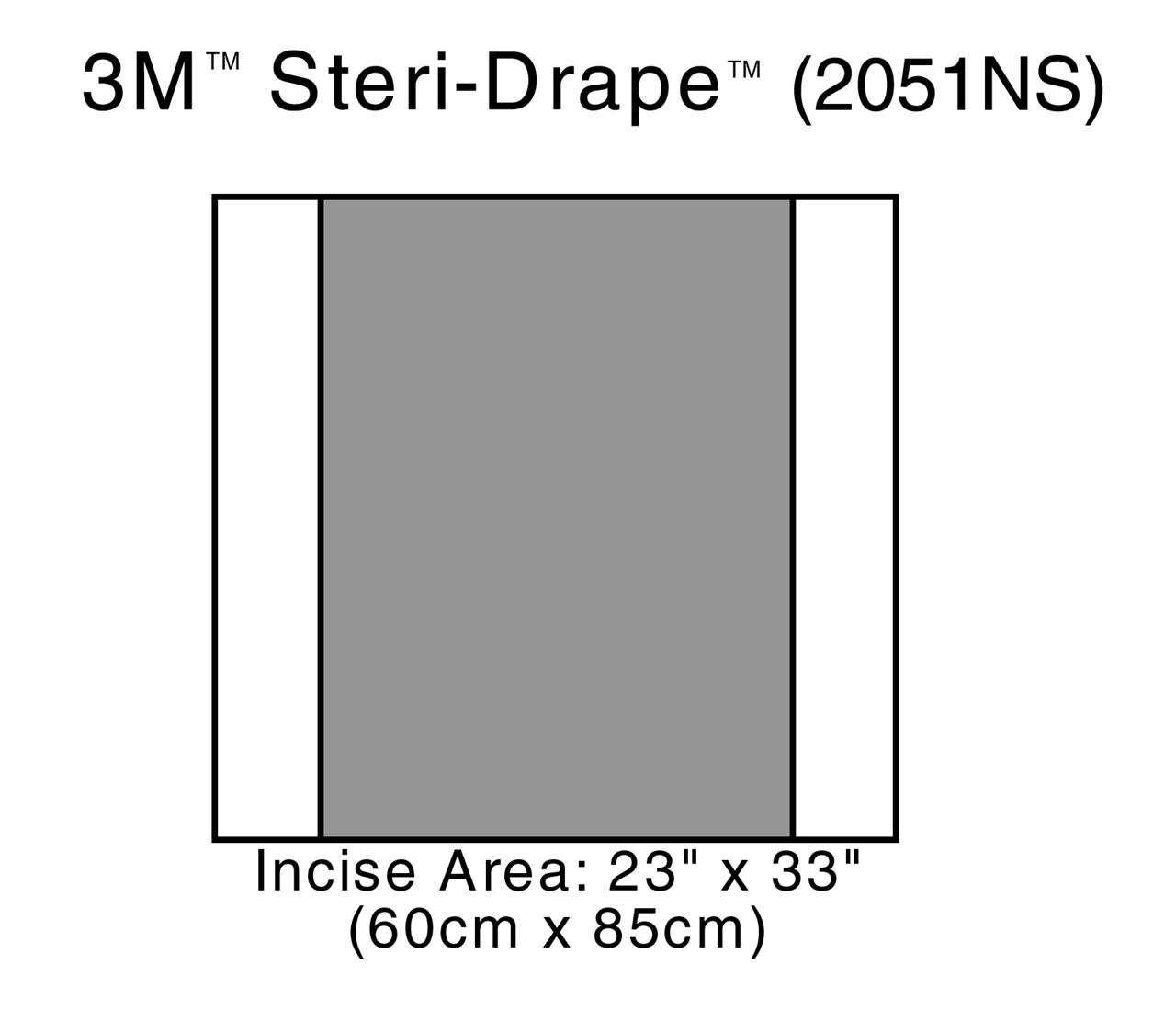 3M™ Steri-Drape™ 2 Incise Drape 2051NS, Incise area 19 inches x 17inches (50cm x 45cm), 150/Case