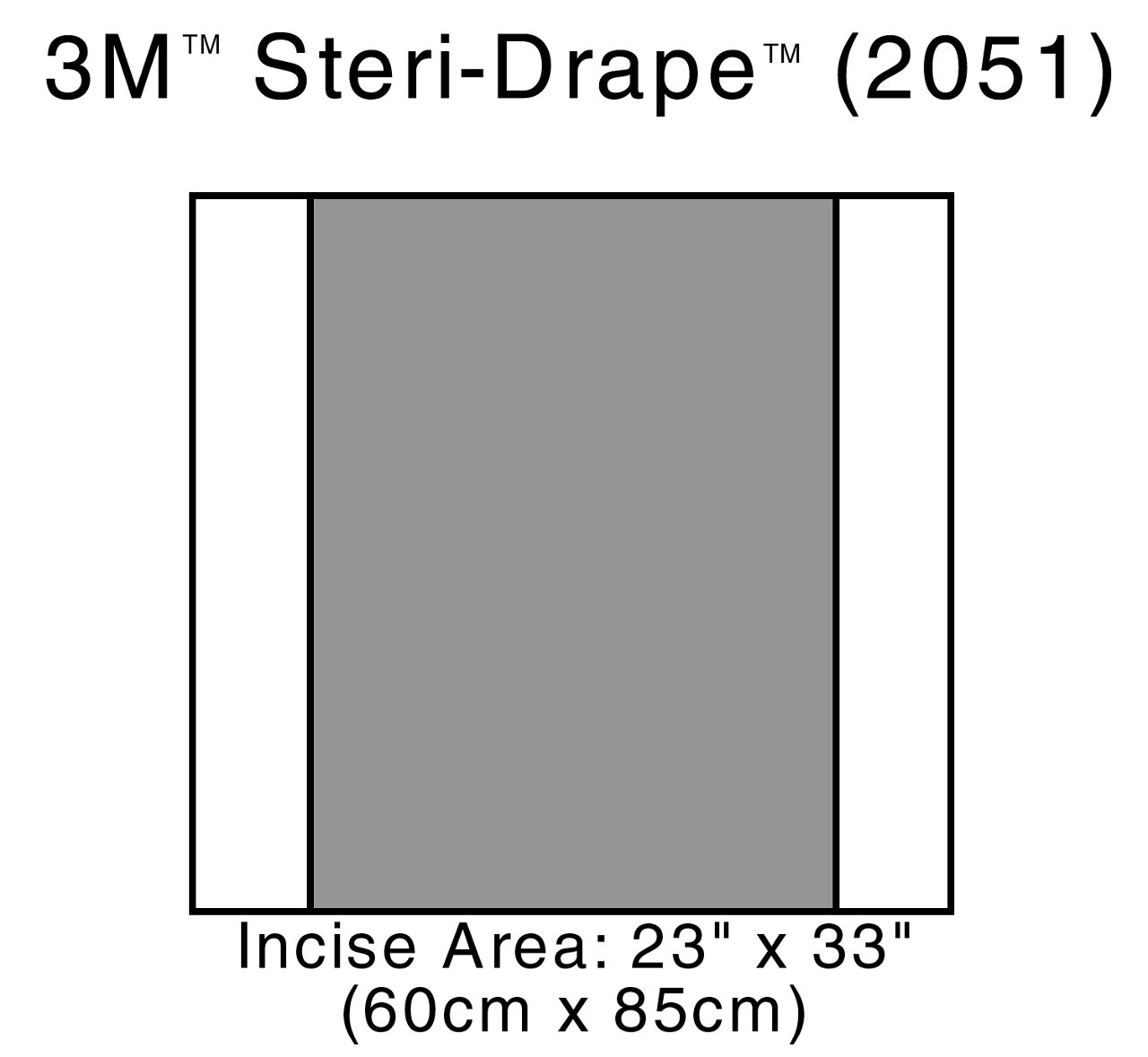 3M™ Steri-Drape™ 2 Incise Drape, 2051, Incise Area 60 cm x 85 cm (23 1/2 in x 33 3/8 in), 10/Carton, 4 Cartons/Case