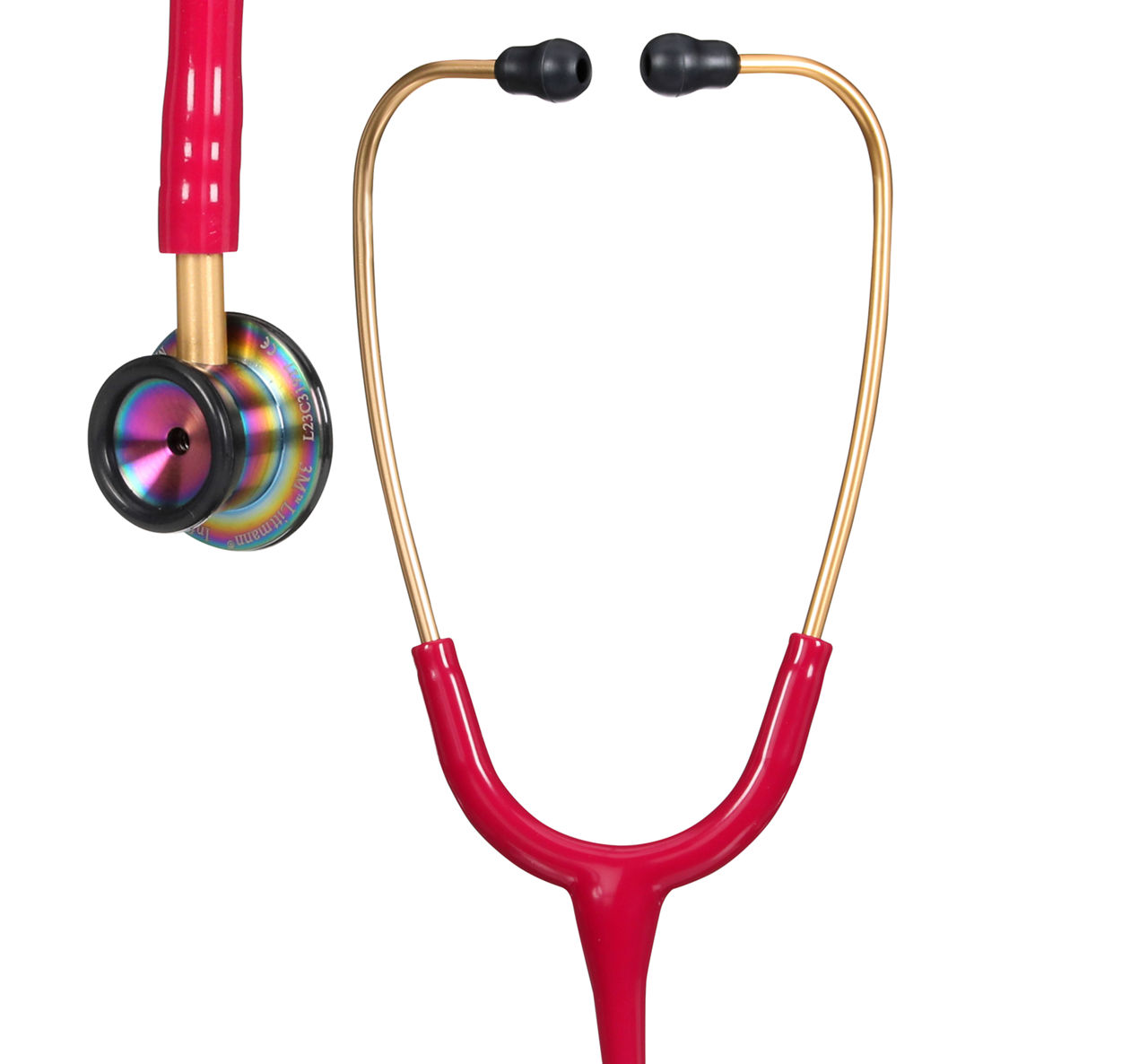 3M™ Littmann® Classic II Infant Stethoscope, 2157, Rainbow-finishChestpiece, Raspberry Tube, 28 in, 3 Each/Case