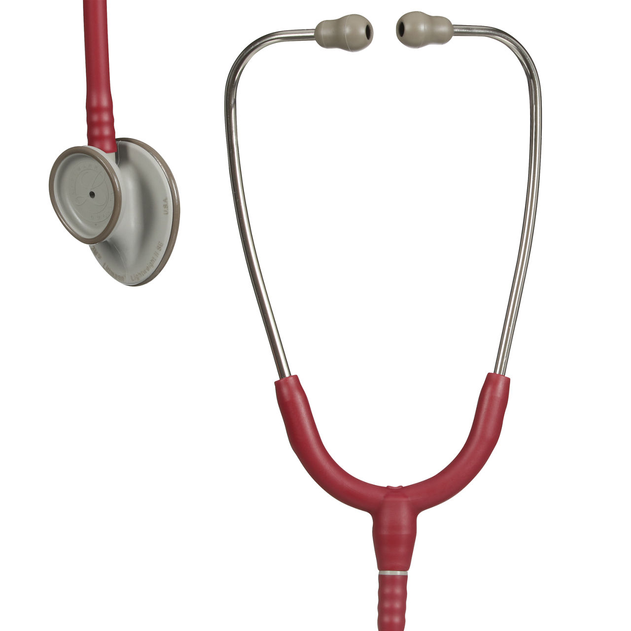 3M™ Littmann® Lightweight II S.E. Stethoscopes, 2451, Standard-FinishChestpiece, Burgundy Tube, 28 in, 3 Each/Case