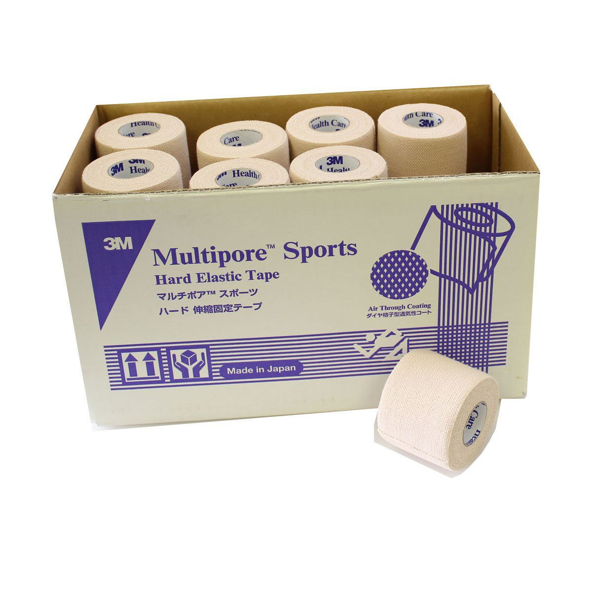3M™ マルチポア™ スポーツ ハード 伸縮固定テープ 2763TP-50, 50 mm x 4.75m, 24 巻/箱