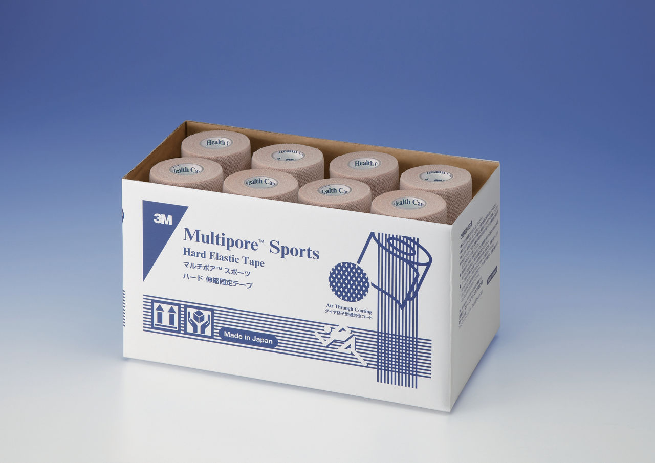 3M™ マルチポア™ スポーツ ハード 伸縮固定テープ 2763TP-75, 75 mm x 4.75m, 16 巻/箱