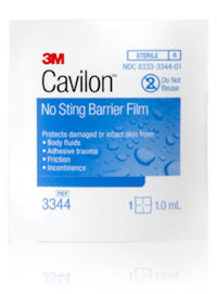 3M™ Cavilon™ No Sting Barrier Film, 3344, 1 mL Wipe, 30/Carton, 4 Cartons/Case
