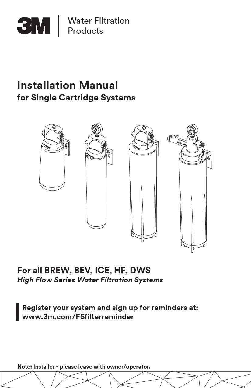 Installation Manual for Single Cartridge Systems