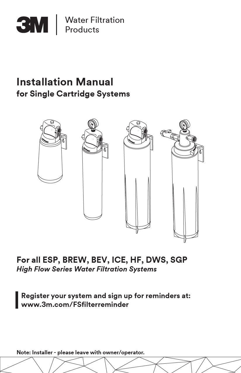 Installation Manual for Single Cartridge Systems