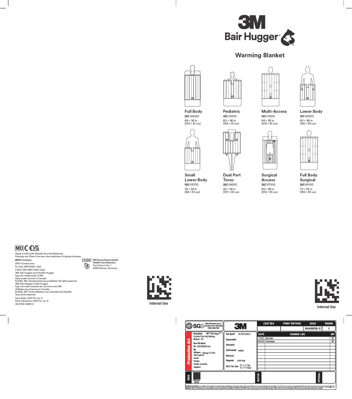 Instructions for Use - 57000 SURGICAL ACESS BLANKET 10EA/CV