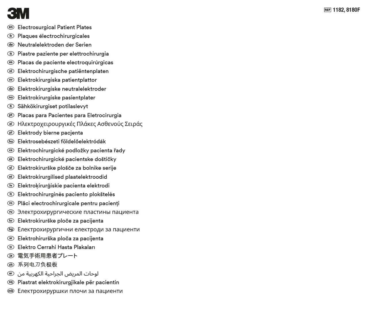 Instructions for Use - 8180F SPLIT ELECTROSURGICAL PAD