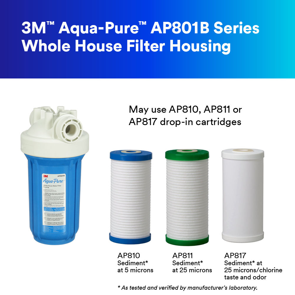 AP801B series: Whole house filter housing drop-in cartridge options