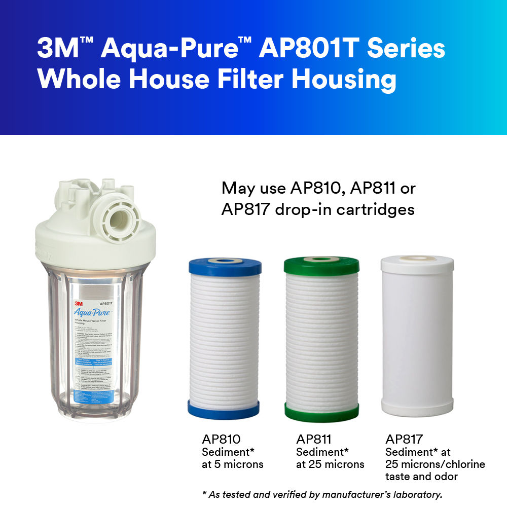 AP801T series: Whole house filter housing drop-in cartridge options