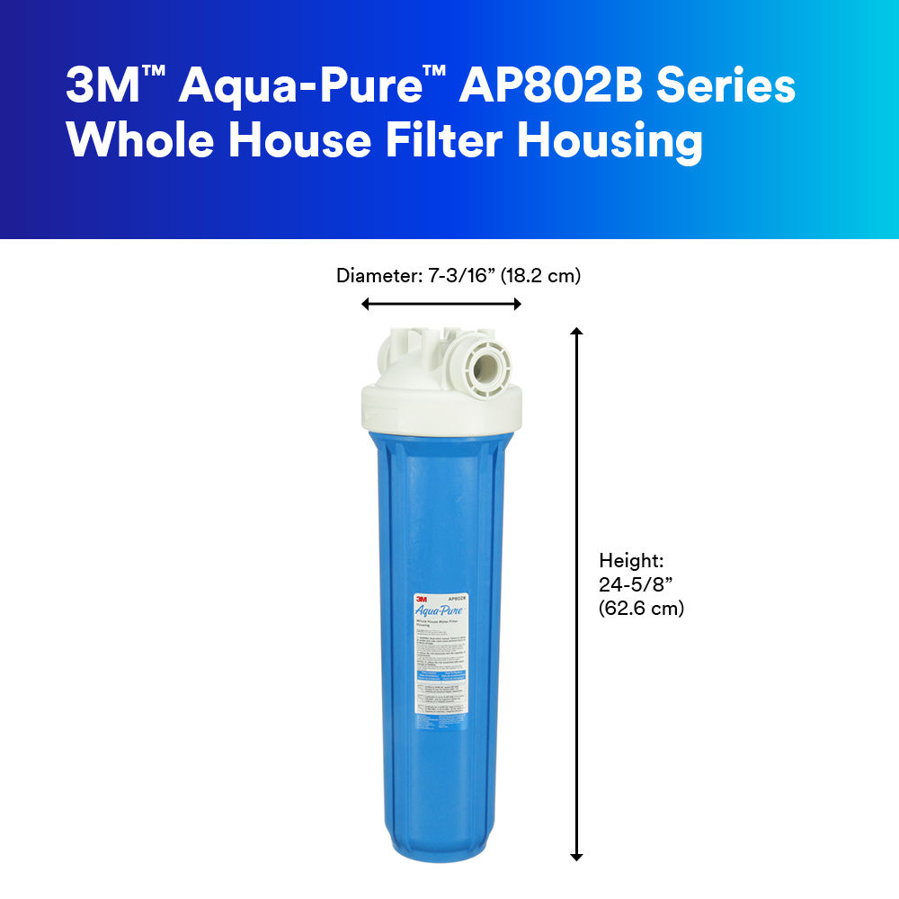 AP802B Series: Whole house filter housing dimensions