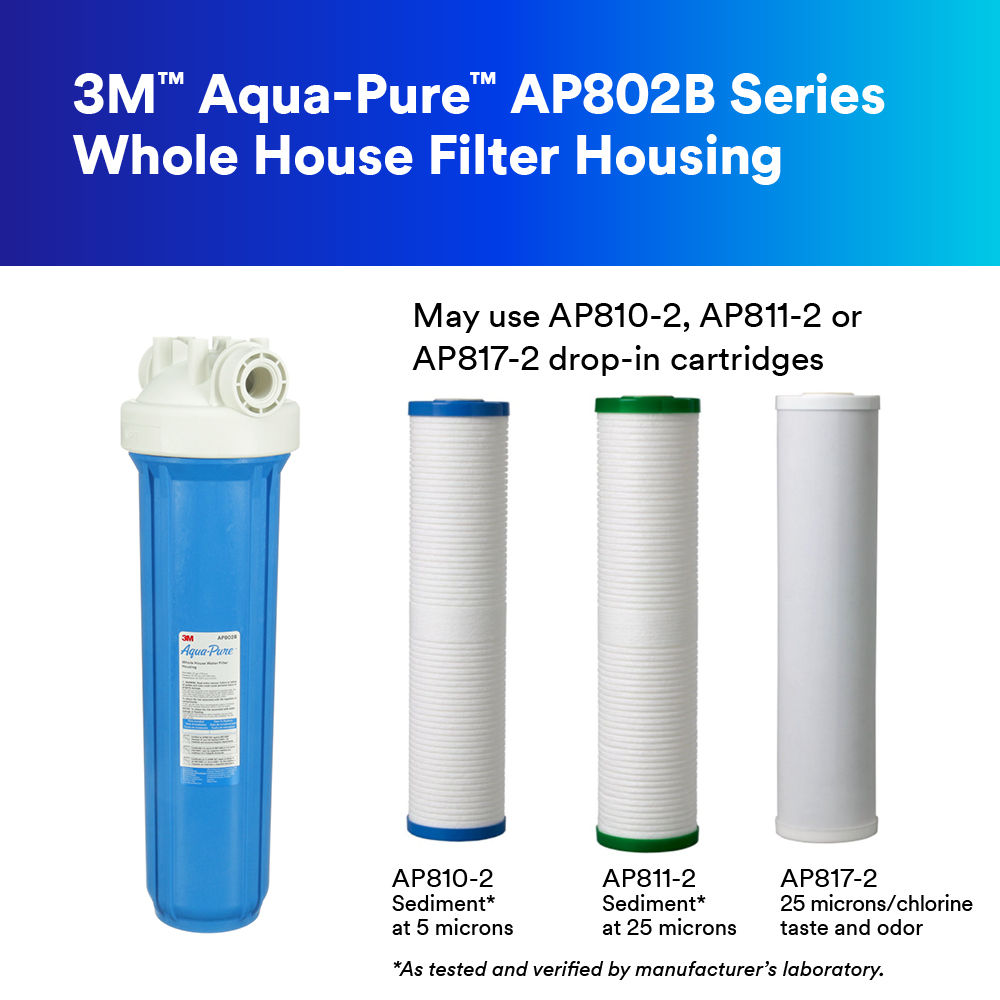 AP802B series: Whole house filter housing drop-in cartridge options